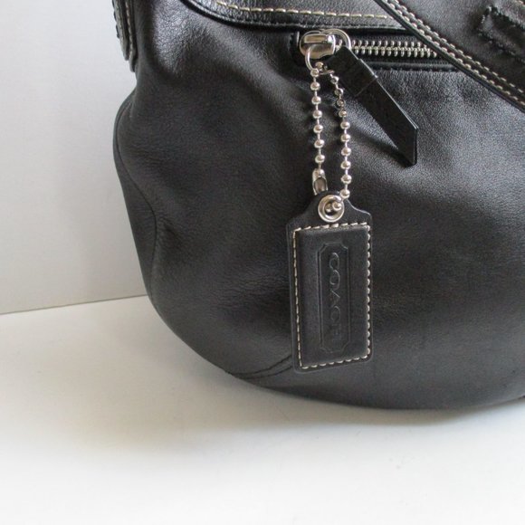 COACH Black Soft Leather HOBO Satchel - Picture 4 of 9
